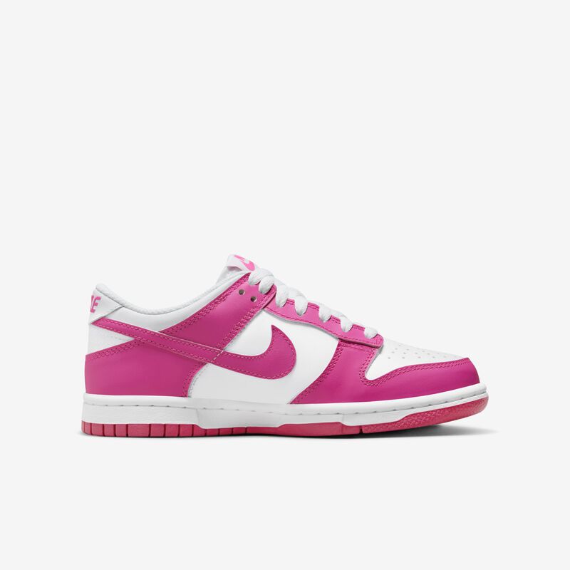 Nike Dunk Low, Blanco/Láser fucsia, hi-res