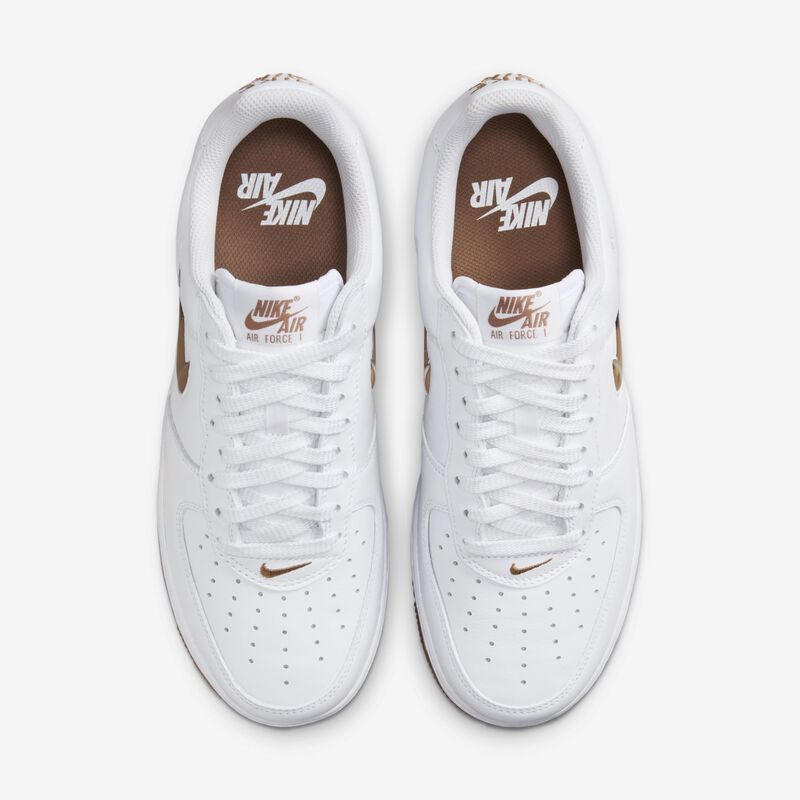 Nike Air Force 1 Low Retro, Blanco/Goma Marrón Medio, hi-res