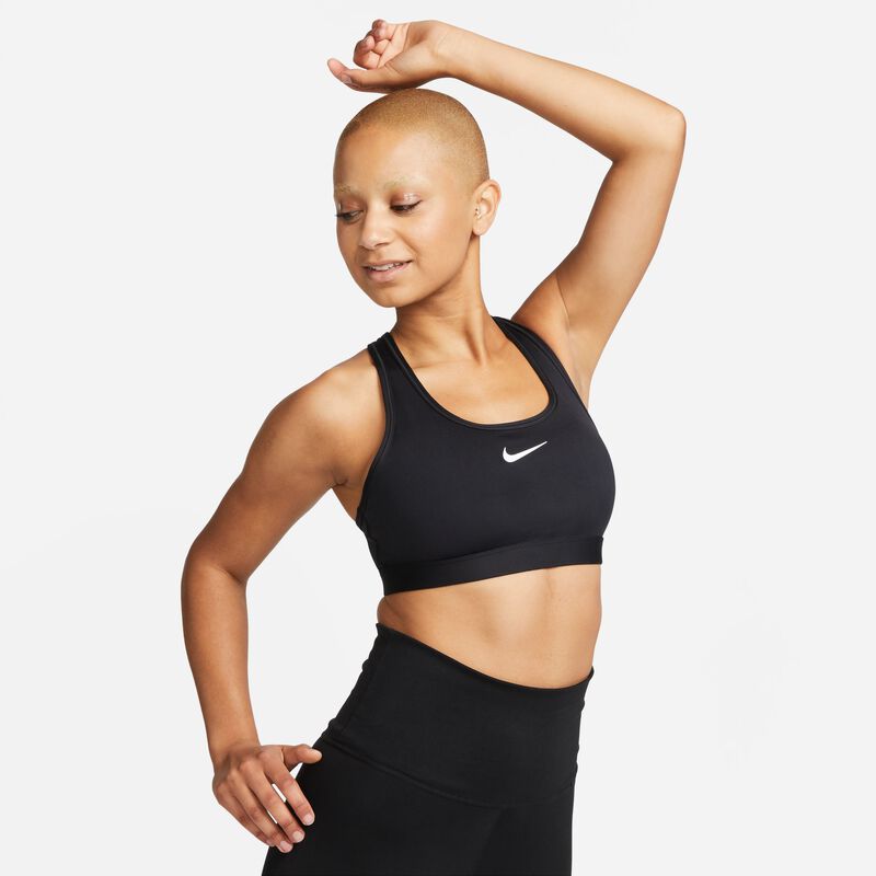 Nike Swoosh Medium Support, Negro/Blanco, hi-res