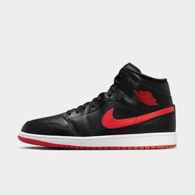 Air Jordan 1 Mid, Negro/Blanco/Rojo universitario, hi-res