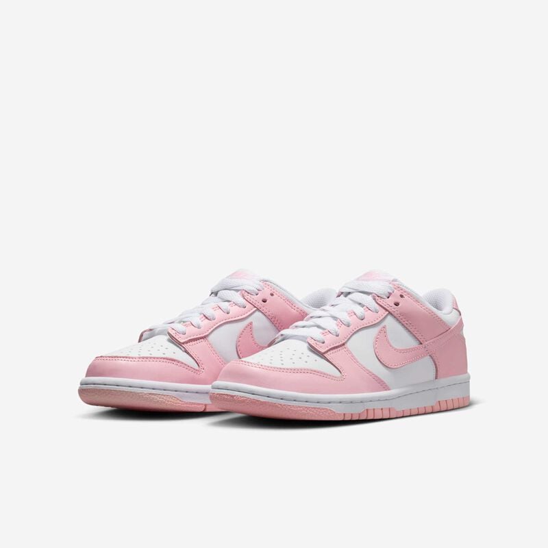 Nike Dunk Low, Blanco/Blanco/Blanco/Rosa suave medio, hi-res