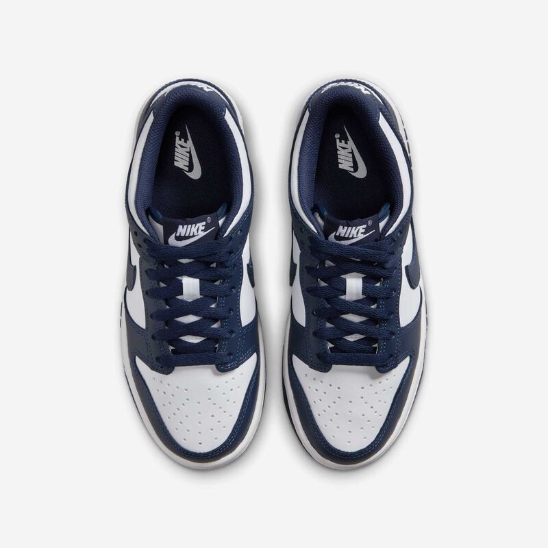 Nike Dunk Low, Blanco/Blanco/Azul Marino Medianoche, hi-res