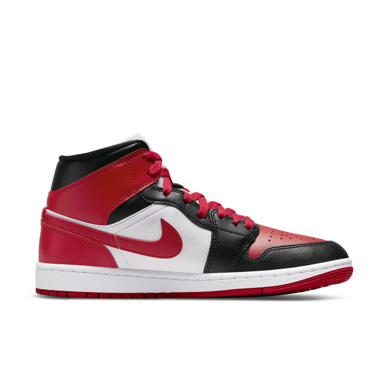 Air Jordan 1 Mid, Negro/Blanco/Rojo gimnasio, hi-res