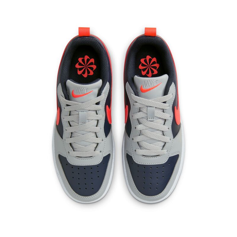 Nike Court Borough Low Recraft, Gris Humo Claro/Obsidiana Oscuro/Blanco/Carmesí Brillante, hi-res