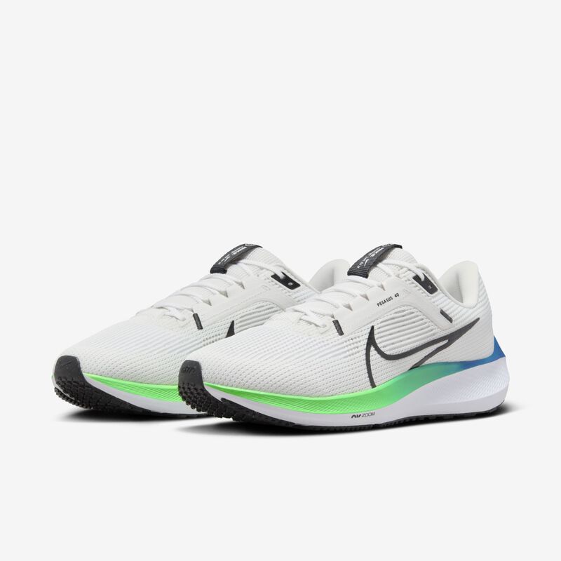 Nike Pegasus 40, Tinte Platino/Blanco/Impacto Verde/Negro, hi-res