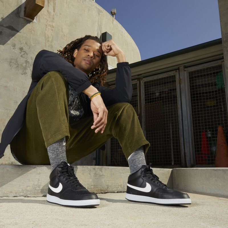 Nike Court Vision Mid Next Nature, Negro/Negro/Blanco, hi-res