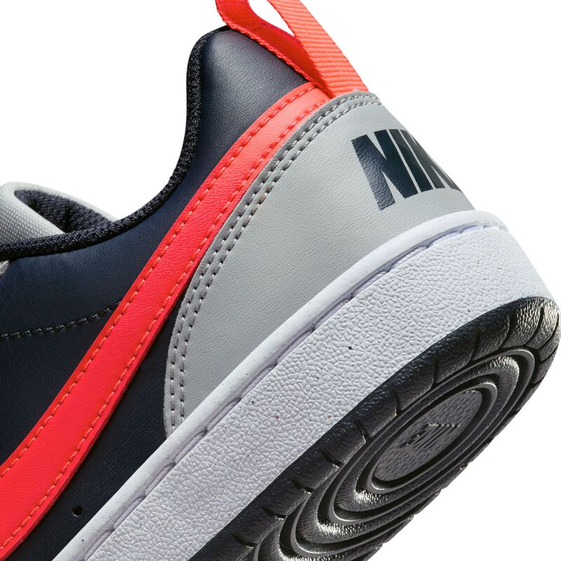 Nike Court Borough Low Recraft, Gris Humo Claro/Obsidiana Oscuro/Blanco/Carmesí Brillante, hi-res