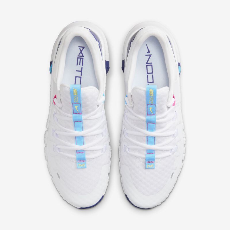 Nike Free Metcon 5, Blanco/Rosa Feroz/Azul Real/Azul Acuario, hi-res