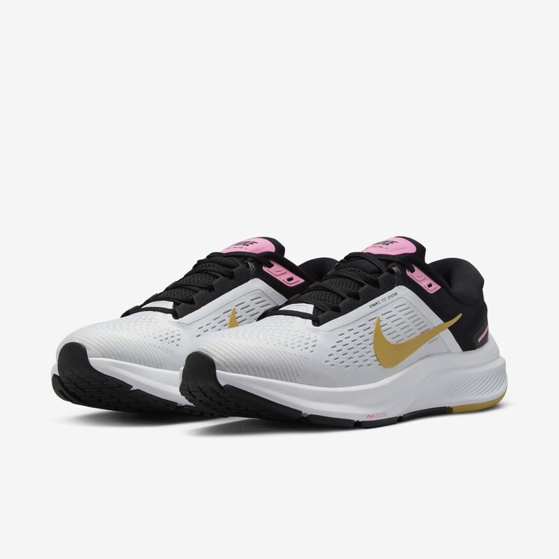 Nike Air Zoom Structure 24, Blanco/Negro/Hechizo rosa/Oro trigo, hi-res