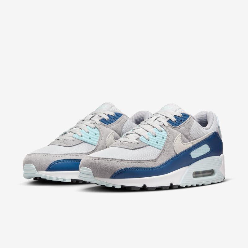 Nike Air Max 90, Platino Puro/Blanco-Azul Glaciar, hi-res