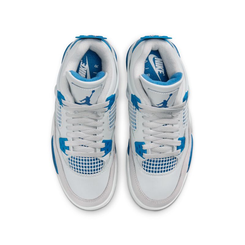 Air Jordan 4 Retro, Blanco Roto/Azul Militar-Gris Neutro, hi-res