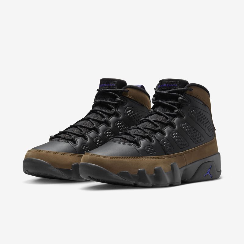 Air Jordan 9 Retro, Negro/Oliva claro/Tono aguamarina/Concordia brillante, hi-res