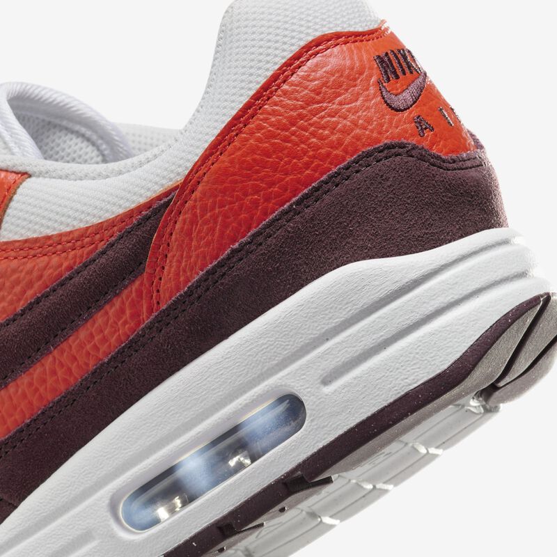 Nike Air Max 1, Blanco Cumbre/Burdeos Crush-Picante Rojo, hi-res