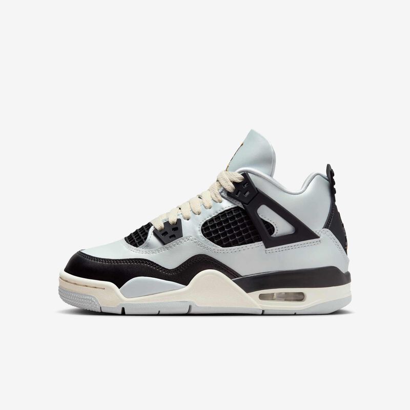 Air Jordan 4 Retro, Platino Puro/Negro/Vela/Oro Metalizado, hi-res