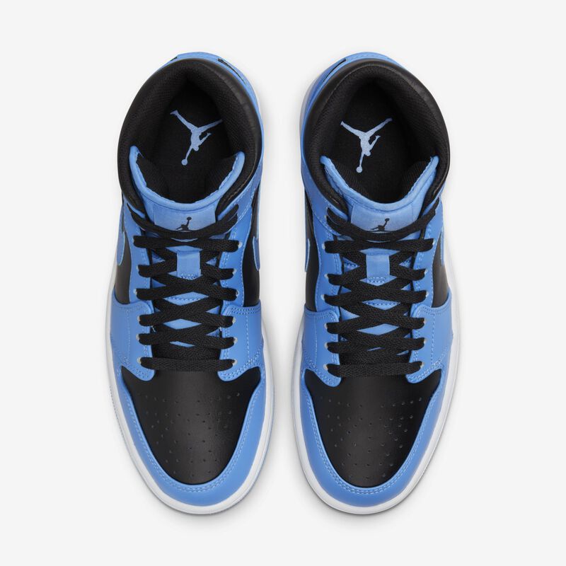 Air Jordan 1 Mid, Azul universitario/Blanco/Negro, hi-res