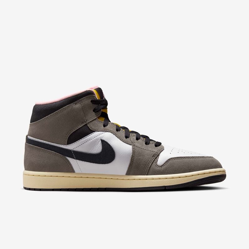 Air Jordan 1 Mid SE, Blanco/Cueva/Sulfuro oscuro/Gris aceite, hi-res