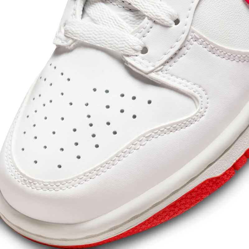 Nike Dunk High, Blanco cumbre/Rojo pista, hi-res