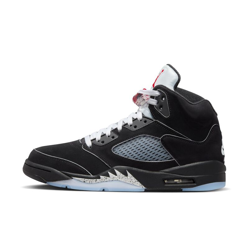 Air Jordan 5 Retro, Negro/Plata Metalizado/Rojo Fuego/Blanco, hi-res