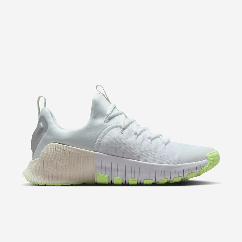 Nike Free Metcon 6, Blanco/Barely Volt/Sail/Plata metalizado, hi-res