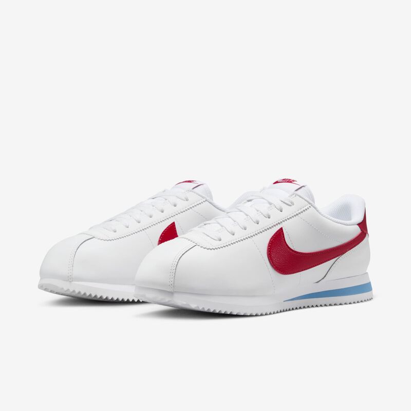 Nike Cortez Leather, Blanco/Rojo Universitario-Azul Universitario, hi-res