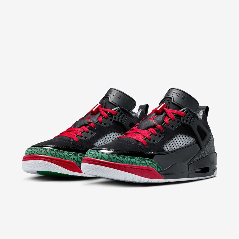 Jordan Spizike Low, Negro/Verde Clásico/Blanco/Rojo Universitario, hi-res