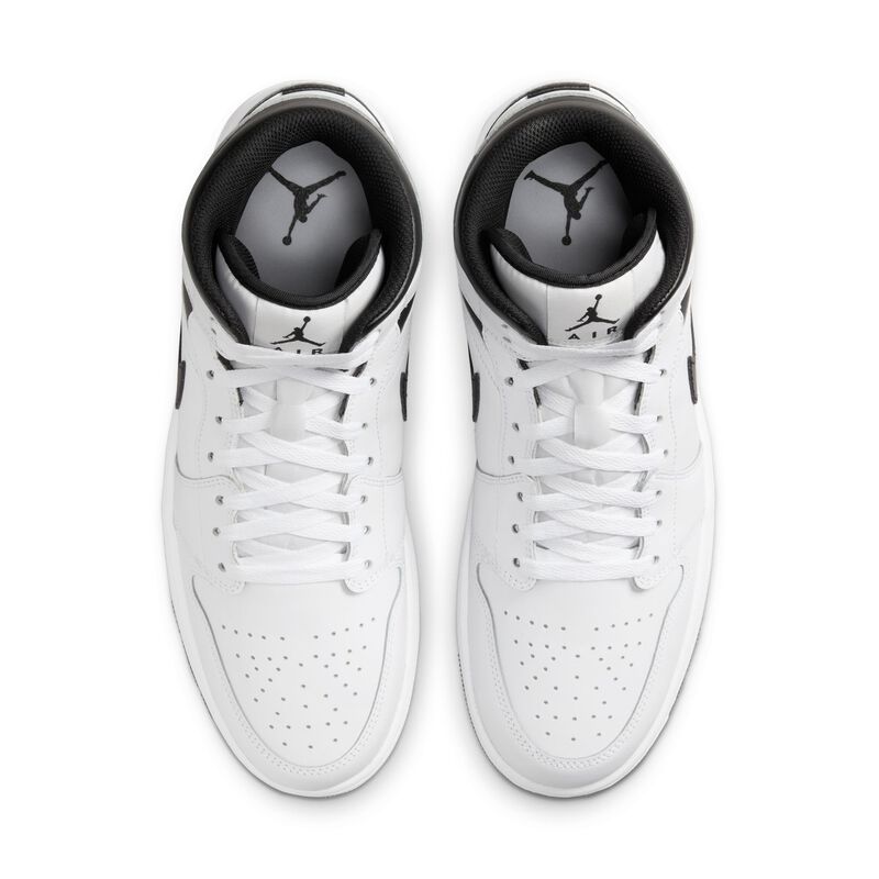 Air Jordan 1 Mid, Blanco/Blanco/Negro/Negro, hi-res