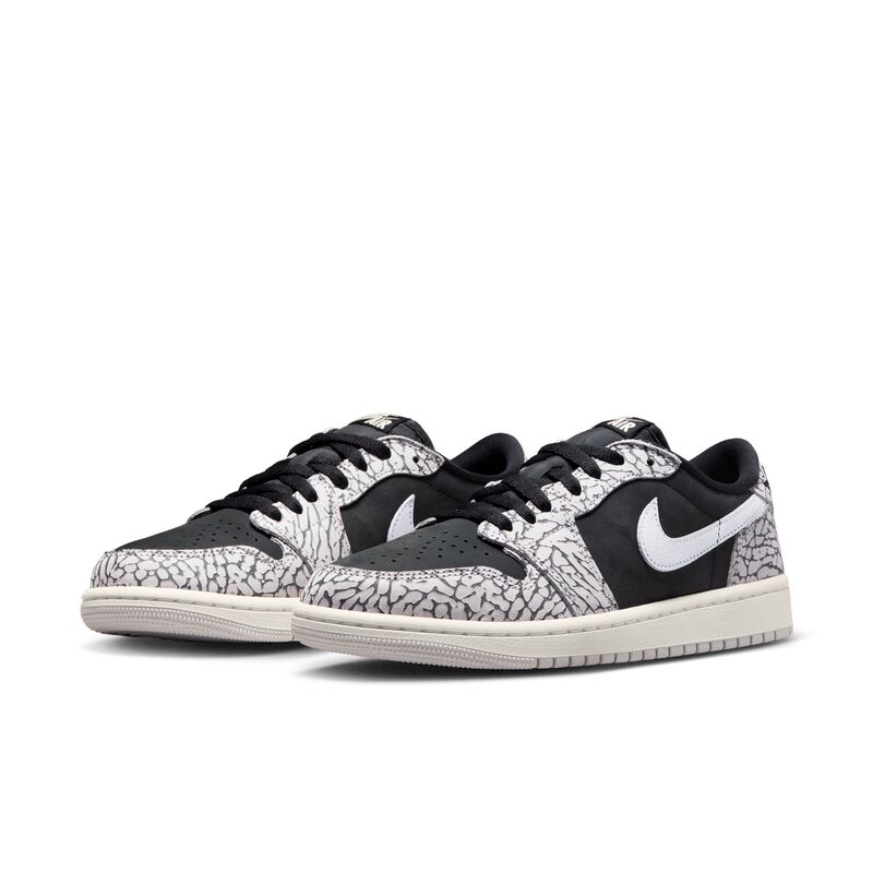 Air Jordan 1 Low OG, Negro/Gris técnico/Blanco/Muselina, hi-res