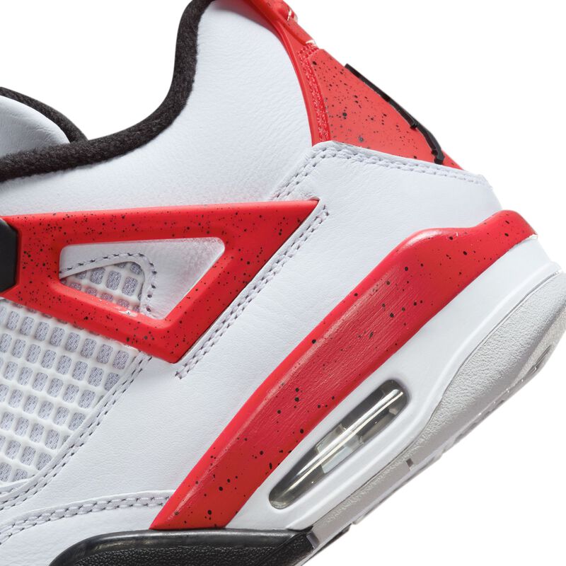 Air Jordan 4 Retro, Blanco/Rojo fuego-negro-gris neutro, hi-res