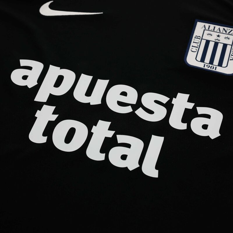 Nike Camiseta Hombre Alianza Lima 2023 Visita Estampada, Negro/Dorado, hi-res