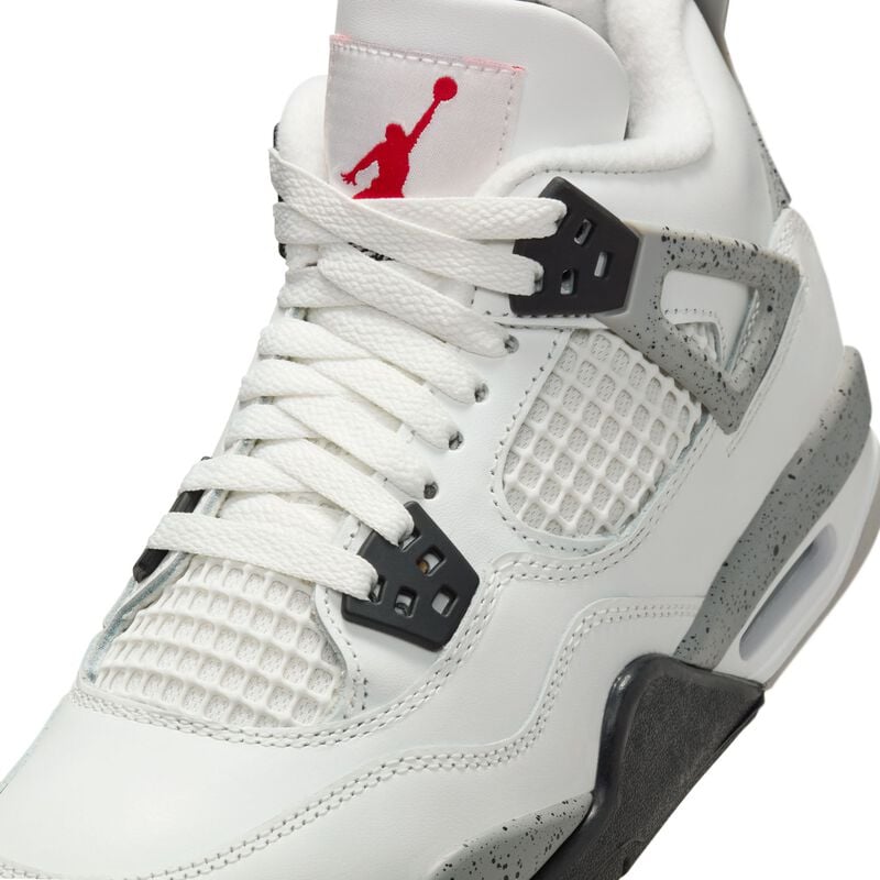 Air Jordan 4 Retro, Blanco Cumbre/Cemento Gris/Negro/Fuego Rojo, hi-res