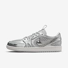 Air Jordan 1 Low Method of Make, Gris Neutro/Blanco Plateado Metalizado, hi-res