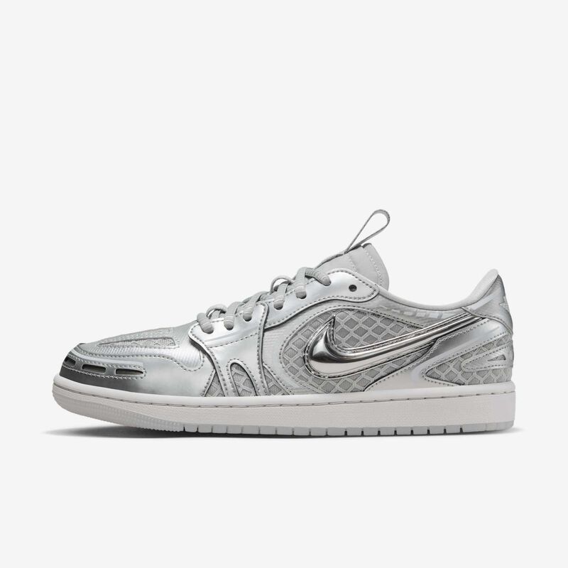 Air Jordan 1 Low Method of Make, Gris Neutro/Blanco Plateado Metalizado, hi-res
