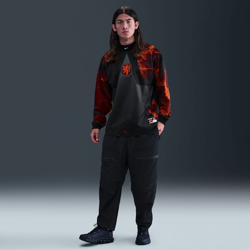 Netherlands Authentic Goalkeeper, Negro/Hipercarmes&iacute;/Blanco, hi-res