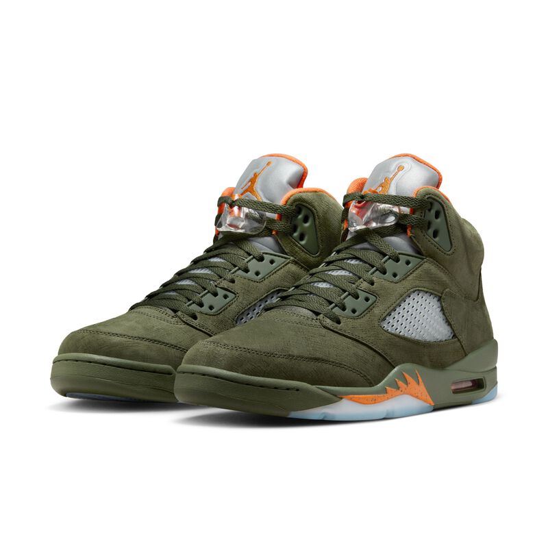 Air Jordan 5 Retro, Oliva Militar/Naranja Solar, hi-res