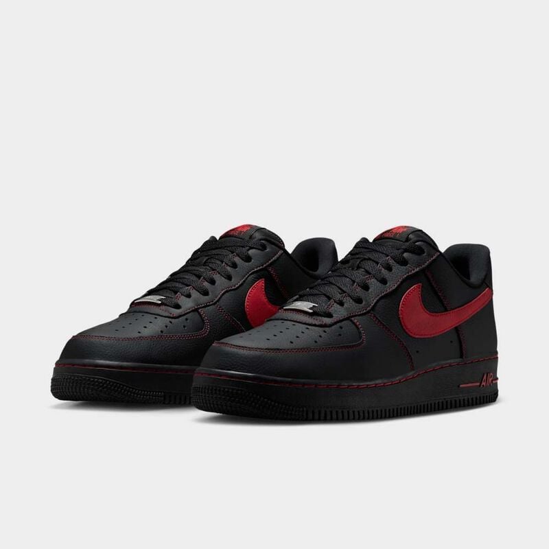 Nike Air Force 1 '07 LV8, Negro/Rojo Universitario, hi-res
