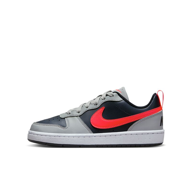 Nike Court Borough Low Recraft, Gris Humo Claro/Obsidiana Oscuro/Blanco/Carmesí Brillante, hi-res