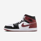 Air Jordan 1 Mid SE, Blanco/Negro/Poni Oscuro, hi-res