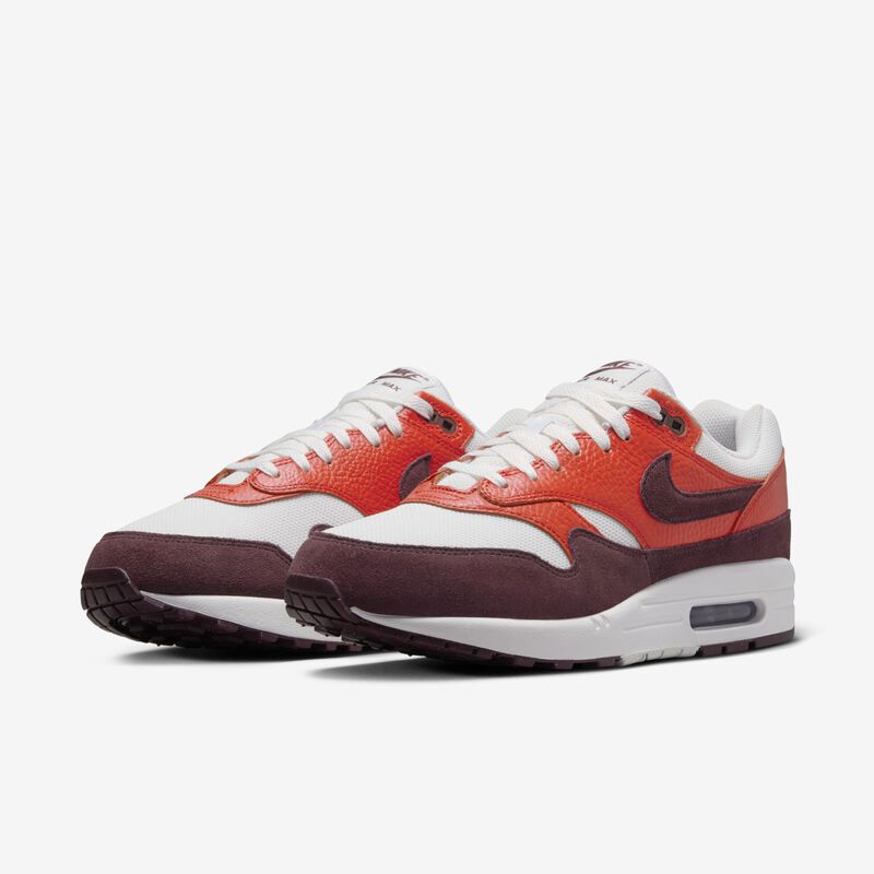 Nike Air Max 1, Blanco Cumbre/Burdeos Crush-Picante Rojo, hi-res