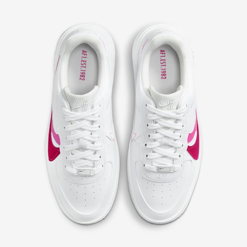 Nike Air Force 1 PLTAFORM, Blanco/Rojo espino/Rosa feroz, hi-res