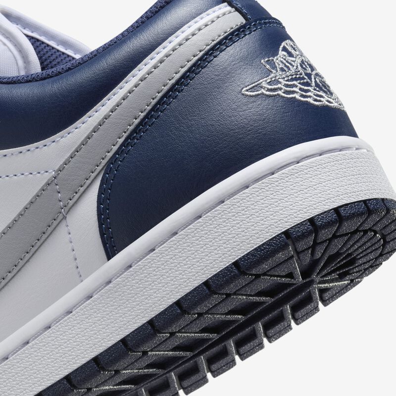 Air Jordan 1 Low, Blanco/Azul Marino Medianoche/Gris Lobo, hi-res