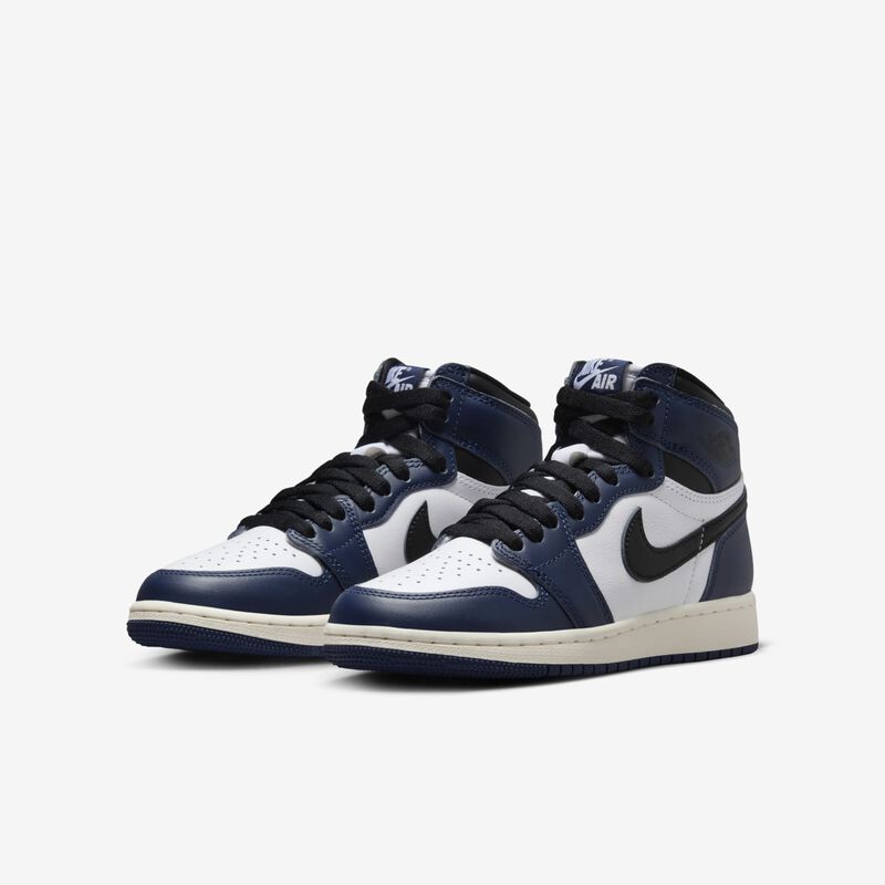 Air Jordan 1 High OG, Azul marino medianoche/Blanco/Vela/Negro, hi-res