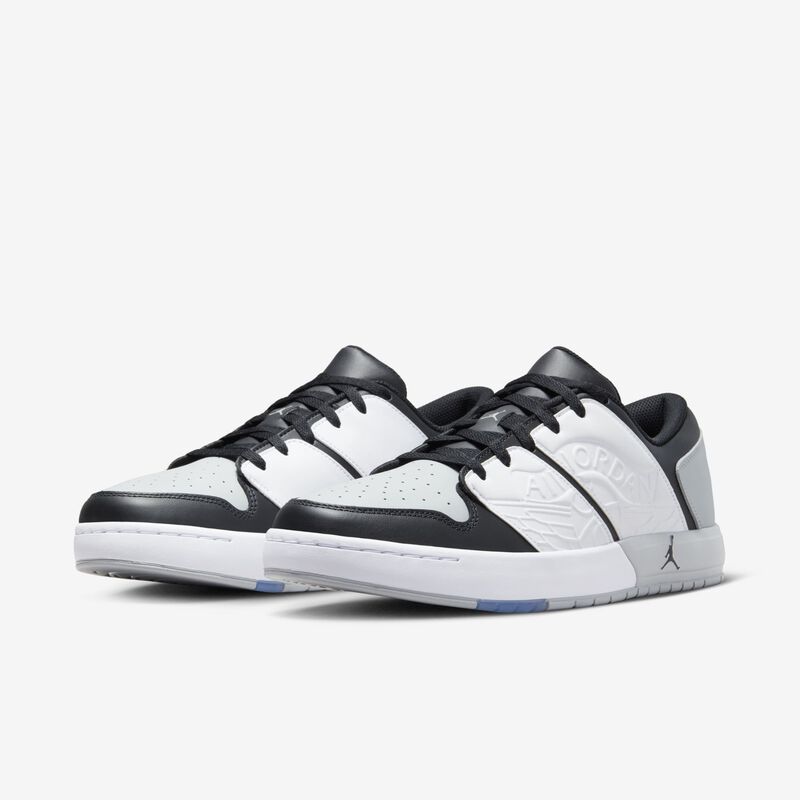 Jordan Nu Retro 1 Low, Blanco/Negro-Gris Ahumado Claro-Rojo Universitario, hi-res