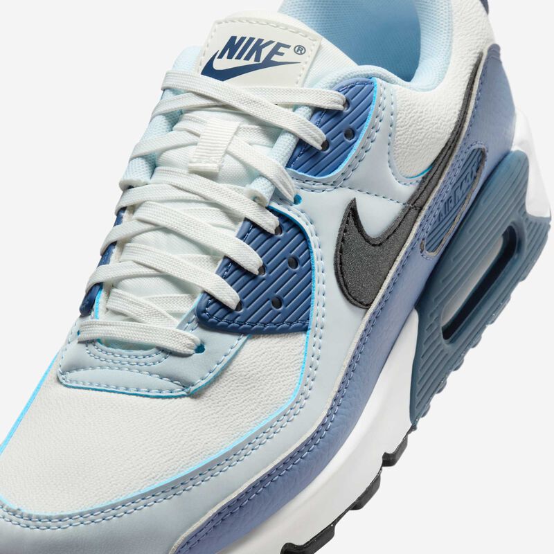Nike Air Max 90, Blanco Cumbre/Negro-Cenizo Pizarra-Azul Tinte, hi-res