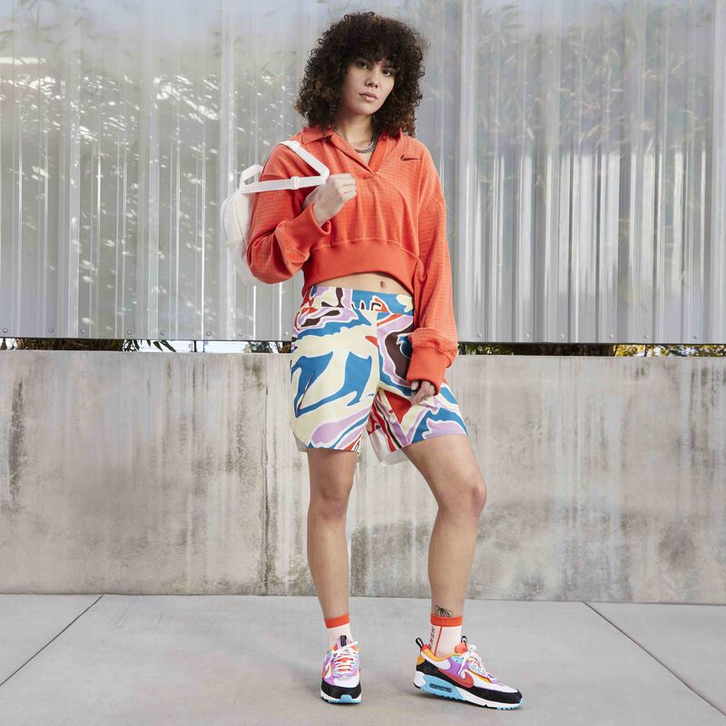 Nike Air Max 90 Futura, Blanco/Sueño fucsia/Azul báltico/Carmesí brillante, hi-res
