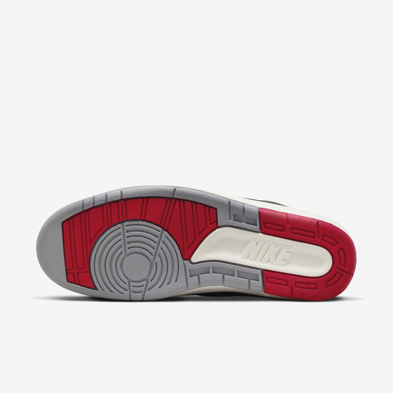 Air Jordan 2 Retro, Negro/Gris cemento-Rojo fuego-Vela, hi-res