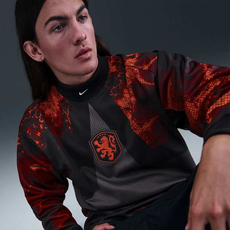 Netherlands Authentic Goalkeeper, Negro/Hipercarmes&iacute;/Blanco, hi-res