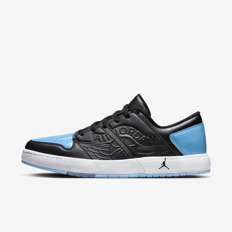 Jordan Nu Retro 1 Low, Negro/Azul Universitario-Blanco, hi-res