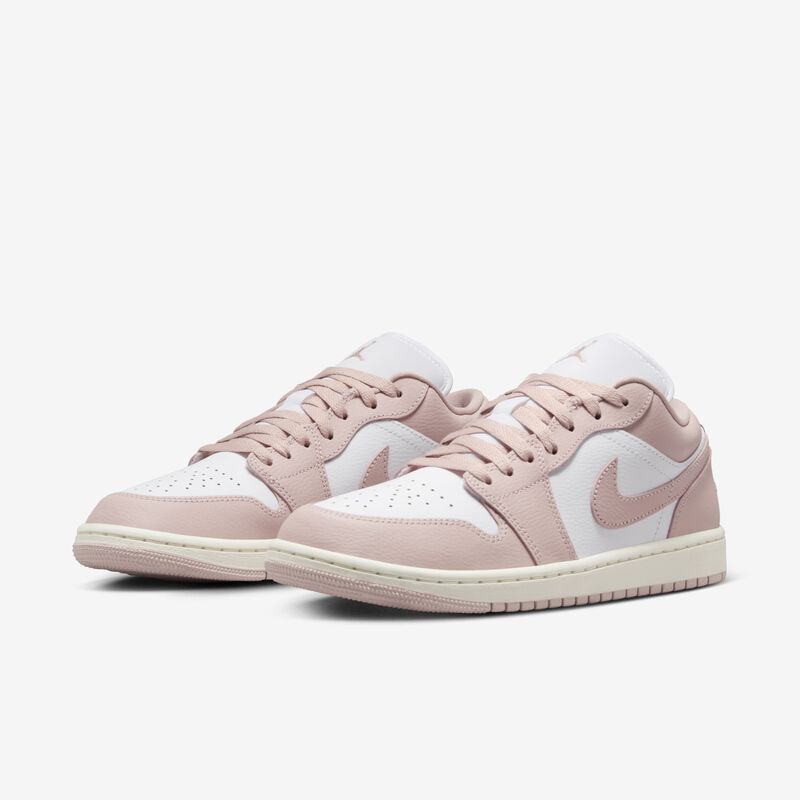 Air Jordan 1 Low, Blanco/Rosa Oxford-Vela, hi-res