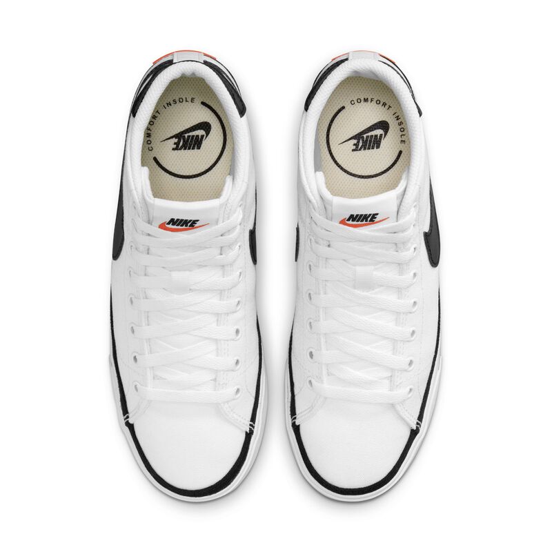 Nike Court Legacy Canvas Mid, Blanco/Naranja team/Negro, hi-res