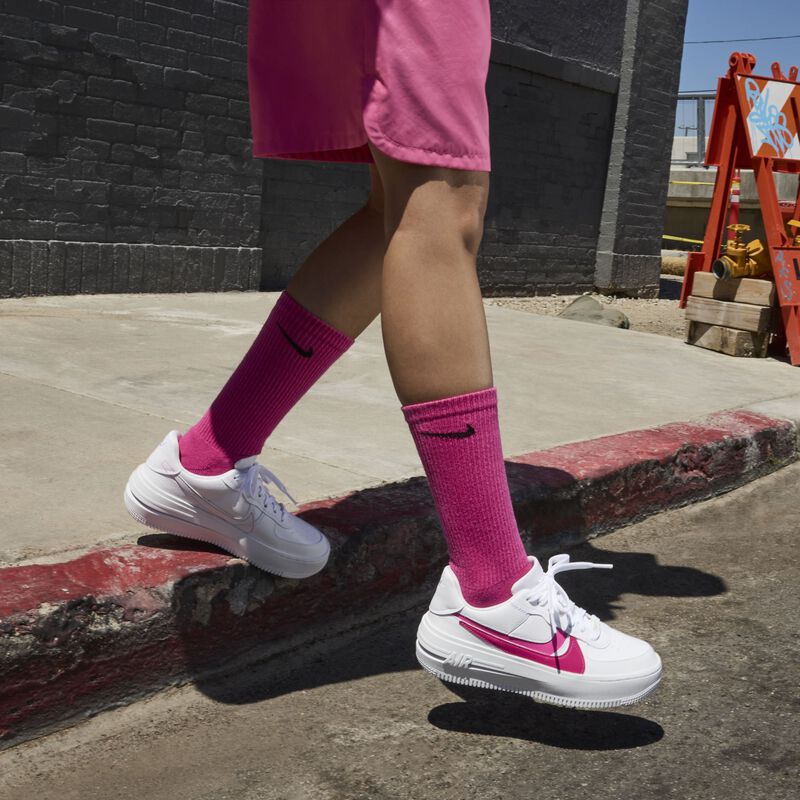 Nike Air Force 1 PLTAFORM, Blanco/Rojo espino/Rosa feroz, hi-res